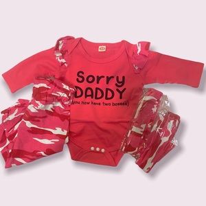 {NWOT} Baby Girl 3-Piece Sweatpant Set Pink 3-6 Months